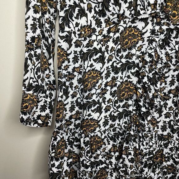 SANDRO Dami Dress Women 38 Medium Floral Ruffle Mini Wrap Viscose - Picture 4 of 11